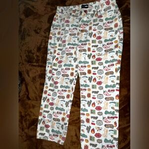 Graphic Print Jean Pants